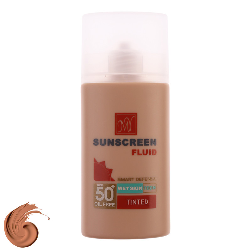 فلوئید ضد آفتاب رنگی مای SPF 50 مدل Smart Defense حاوی محافظ UVA و UVB ‌مناسب انواع پوست