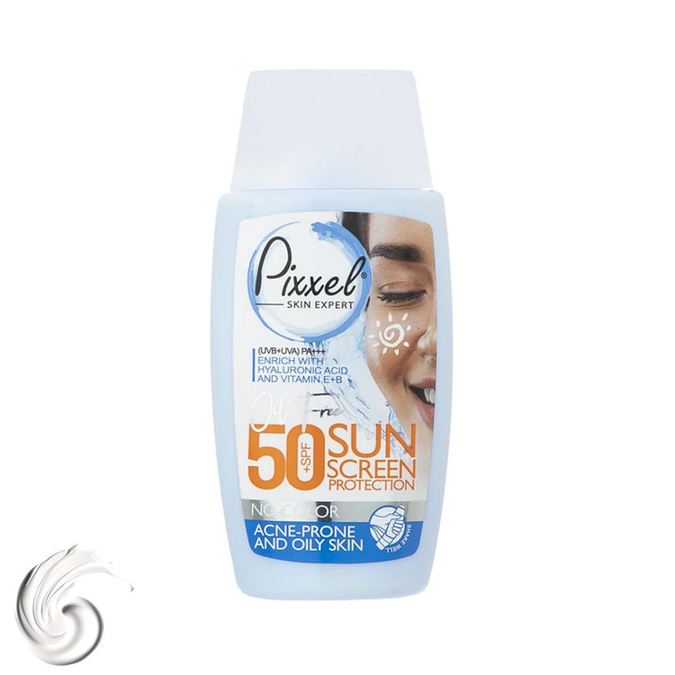 کرم ضدآفتاب بیرنگ پیکسل SPF50 مدل Oily Acne-Prone Skin، مناسب پوستهای چرب،