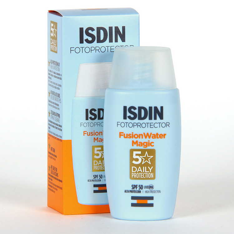 فلوئید ضدآفتاب بدون رنگ ایزدین SPF50 مدل Fusion Water Magic 