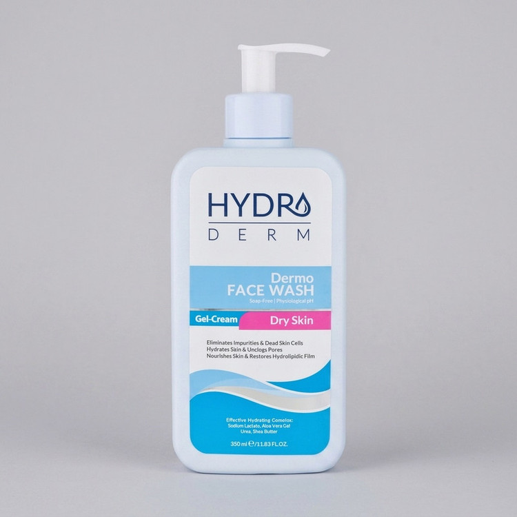 کرم ژل شستشو صورت هیدرودرم، سازگار با پوستهای خشک و حساس، با خاصیت پاک کننده آلودگی و سلولهای مرده پوست، آبرسان، بازکننده منافذ پوست، متعادل کننده چربی پوست، بدون صابون، دارای ژل آلوئهورا، اوره، شی باتر، سدیم لاکتات